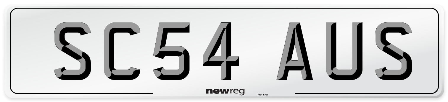 SC54 AUS Number Plate from New Reg